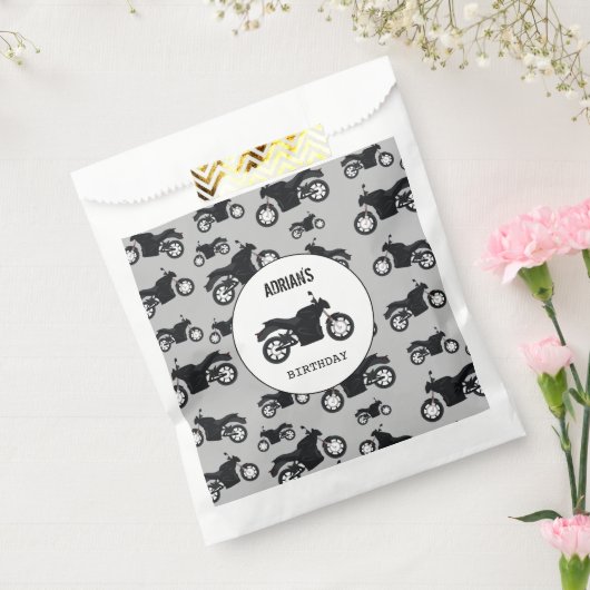 Motorfietspatroon Gepersonaliseerd naam geboorteda Bedankzakje (Gezegeld)