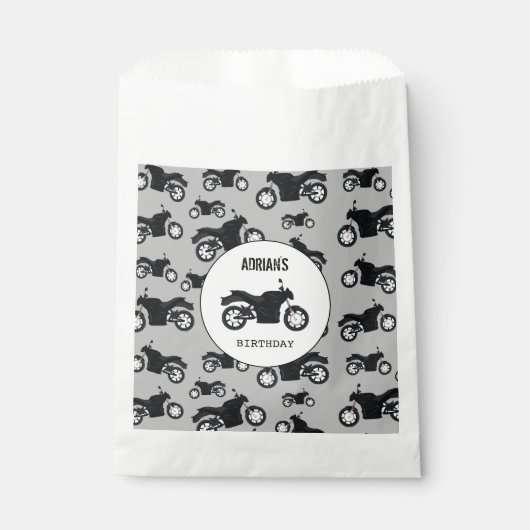 Motorfietspatroon Gepersonaliseerd naam geboorteda Bedankzakje (Voorkant)