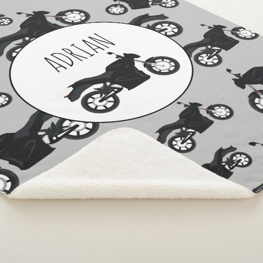 Motorfietspatroon Gepersonaliseerd naam Sherpa Deken (3/4)