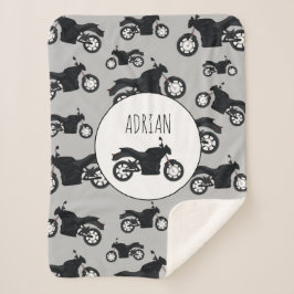 Motorfietspatroon Gepersonaliseerd naam Sherpa Deken