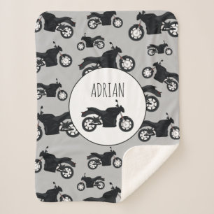 Motorfietspatroon Gepersonaliseerd naam Sherpa Deken