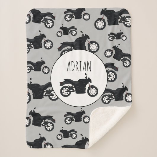 Motorfietspatroon Gepersonaliseerd naam Sherpa Deken (Voorkant)