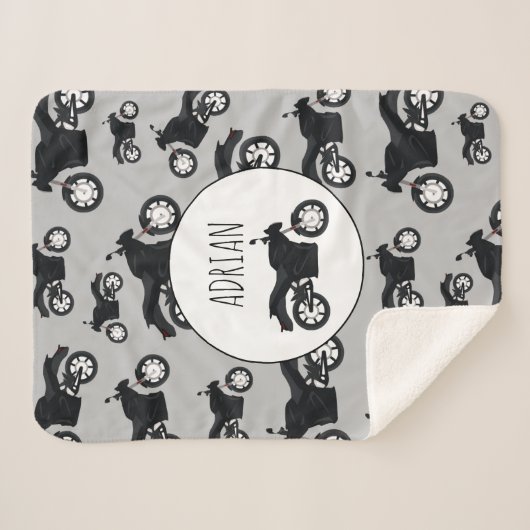 Motorfietspatroon Gepersonaliseerd naam Sherpa Deken (Voorkant (horizontaal))