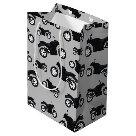 Motorfietspatroon Medium Cadeauzakje (Achterkant Gekanteld)