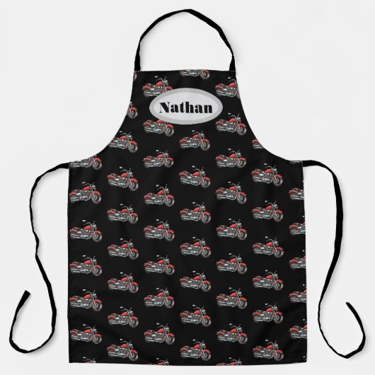 Motorfietspatroon op maat schort (Voorkant)