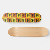 Motorfietspatroon retro 70s popart persoonlijk skateboard (Horizontaal)