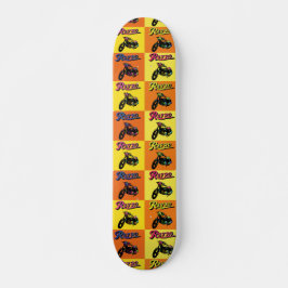 Motorfietspatroon retro 70s popart persoonlijk skateboard