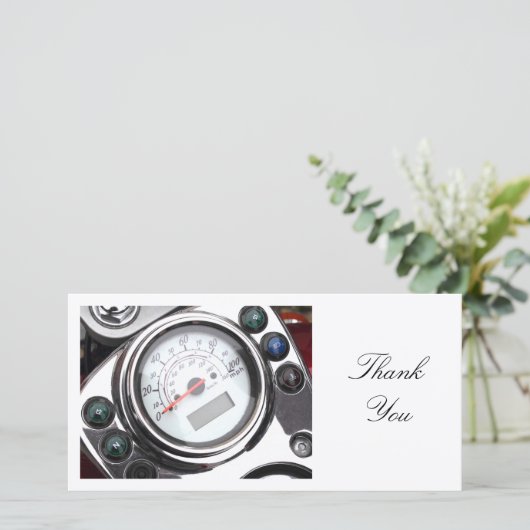 Motorfietspedometer - Hartelijk dank Bedankkaart (Staand voorkant)