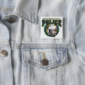 Motorfietspolitie Vierkante Button 5,1 Cm (In situ)