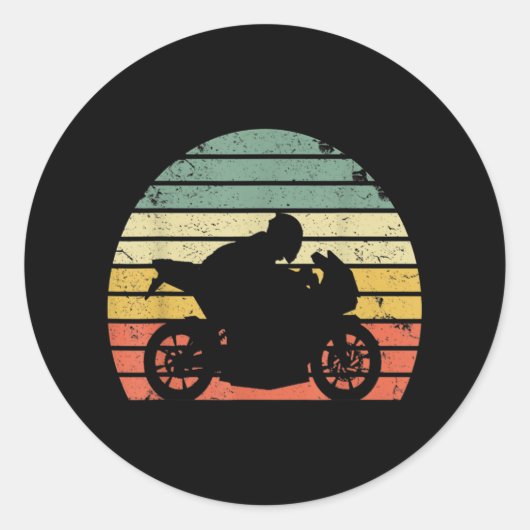  motorfietsretrendement ronde sticker (Voorkant)