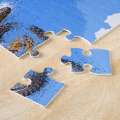 Motorfietsriddermotoverspringen Legpuzzel (Zijkant)