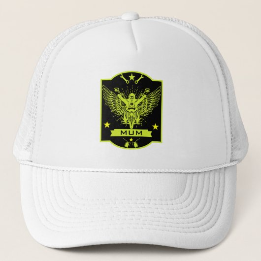 Motorfietsrijdende moeder trucker pet (Voorkant)