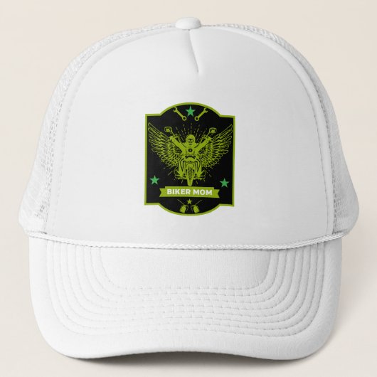 Motorfietsrijdende moeder trucker pet (Voorkant)