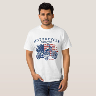 Motorfietsroute 66 VS-vlag aanpassen T-shirt