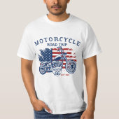 Motorfietsroute 66 VS-vlag aanpassen T-shirt (Voorkant)