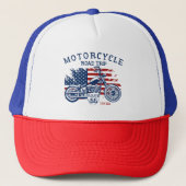 Motorfietsroute 66 VS-vlag aanpassen Trucker Pet (Voorkant)