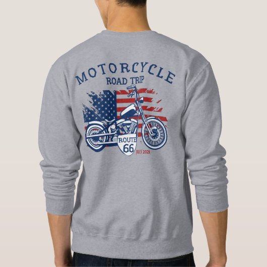 Motorfietsroute 66 VS-vlag aanpassen Trui (Achterkant)