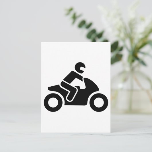 Motorfietssymbool Briefkaart (Staand voorkant)