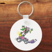 motorfietstermeisjes kikker kikker dier cartoon sleutelhanger (Voorkant)