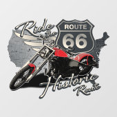 Motorfietstocht Historische Route 66 Winkel Bedrij Raamsticker (Vel)