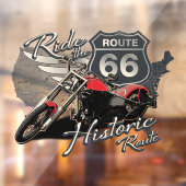 Motorfietstocht Historische Route 66 Winkel voor B Raamsticker (Vel 2)