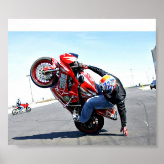Motorfietstunt Poster