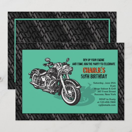 Motorfietsuitnodiging Kaart (Voorkant / Achterkant)