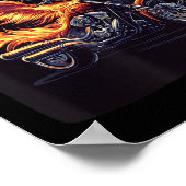 Motorfietsvleugels in vlammen voor brandende fiets poster (Hoek)