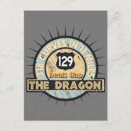 Motorfietsweg De draak gaat voorbij Briefkaart