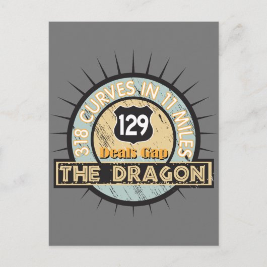 Motorfietsweg De draak gaat voorbij Briefkaart (Voorkant)