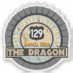 Motorfietsweg Draak in Deals Gap Sticker