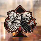 Motorfietswinkel engel in de ontwikkelingszone van raamsticker (Vel 2)