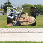 Motorfietswinkel Logo Bikini Babe Vertica aanpasse Spandoek (Insitu)