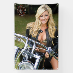Motorfietswinkel Logo Bikini Babe Vertica aanpasse Spandoek
