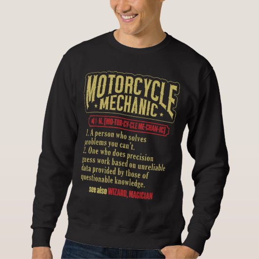 Motorfiettechnicus Definitie Motorcycle Mechan Trui (Voorkant)
