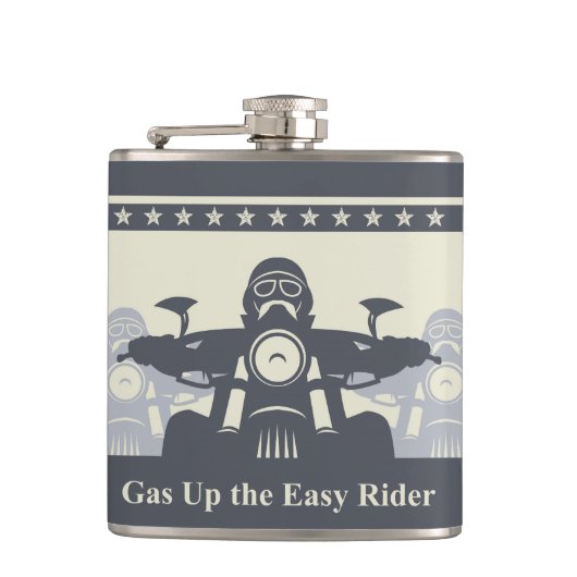 Motorfietthema Flask, Biker Rally Easy Rider Heupfles (Voorkant)