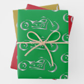 Motorfietzilver silhouet met kleurachtergrond inpakpapier vel (In situ)