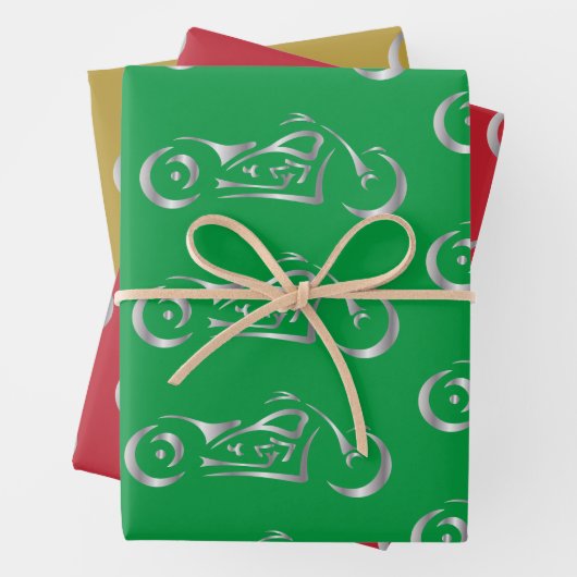 Motorfietzilver silhouet met kleurachtergrond inpakpapier vel (In situ)