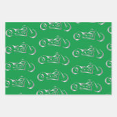 Motorfietzilver silhouet met kleurachtergrond inpakpapier vel (Voorkant)