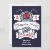 Motorgarage iconische afstudeerfeest kaart (Voorkant)