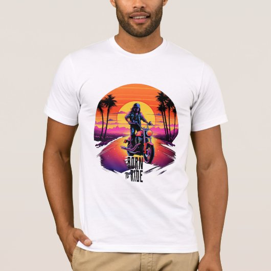 MotorGeboren naar T-shirt met ride (Voorkant)