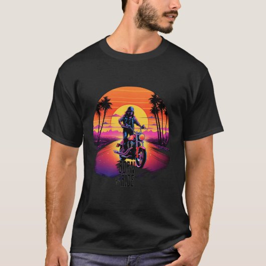 MotorGeboren naar T-shirt met ride (Voorkant)