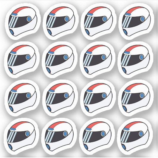Motorhelm Moto Racer Sport Doodle Planner Sticker (Voorkant)
