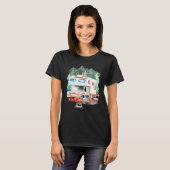 Motorhome Camper American Flag Camping T-shirt (Voorkant volledig)