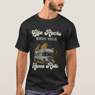 Motorhome Camping Retro Caravan Rv Aanhangwagen Le T-shirt