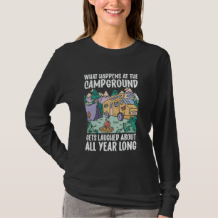 Motorhome Camping Retro Caravan Rv Trailer Wat Doe T-shirt