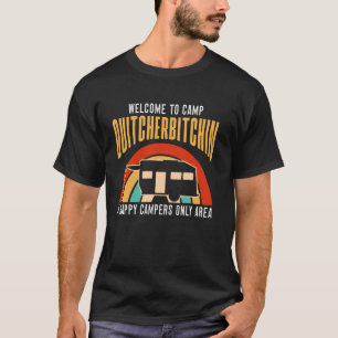 Motorhome Camping Retro Caravan Rv Trailer Welkom T-shirt
