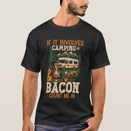 Motorhome Camping Retro If It Involves Camping & B T-shirt (Voorkant)