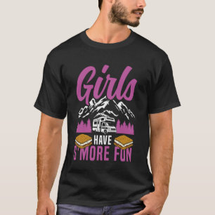 Motorhome Kamperen Retro Kampvuur Smore Stijl Meis T-shirt