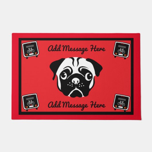 Motorhome Pug Camping Doormat Deurmat (Voorkant)